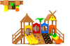 Small Outdoor Wooden Playset for Children
