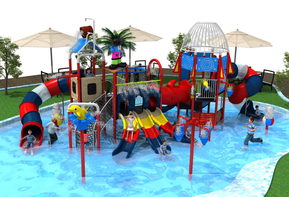Fun Plastic Kids Outdoor Backyard Water Park Playground Slides Equipment