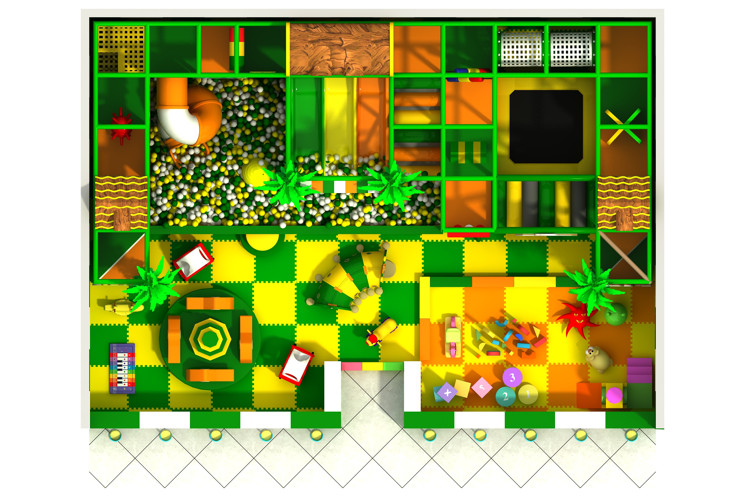 High Demand Jungle Theme Indoor Playground with Trampoline