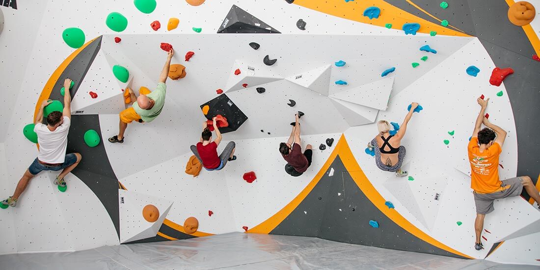 What is the climbing wall made of?