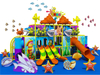 Cheap Ocean Themed Indoor Playground with Cafe With Slides
