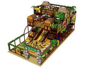Mini Jungle Theme Indoor Playground for Small Yard with Café