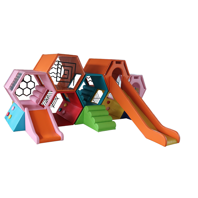 New Design Honeycomb Maze Kids Soft Climbing Slide Indoor Children Soft Play 