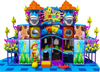 Metal Ocean Themed Indoor Playground with Cafe With Tires
