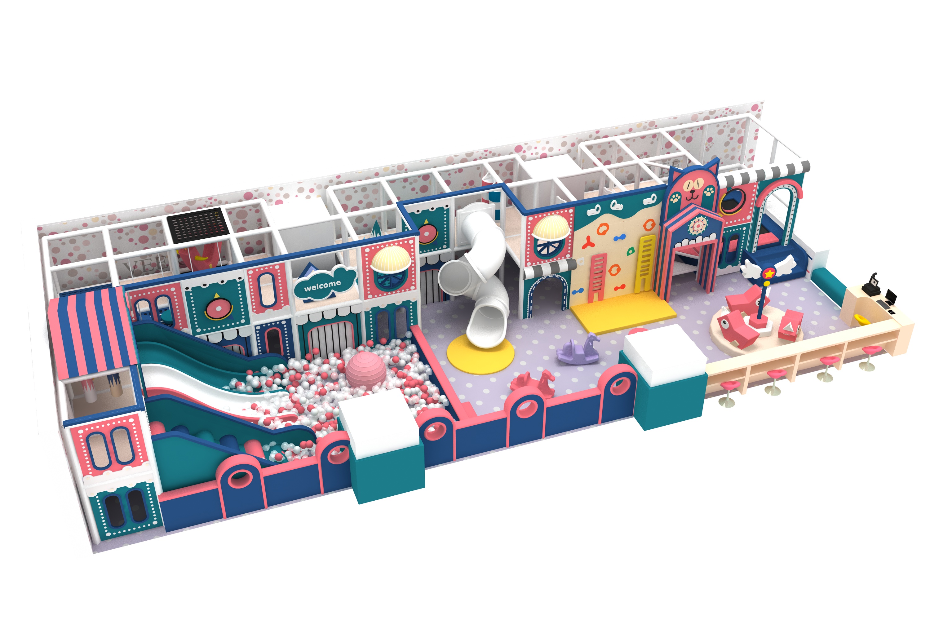 Anti-static Candy Theme Indoor Playground for Toddlers